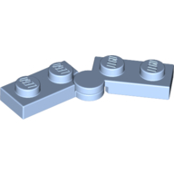 Hinge Plate 1 x 4 Swivel Top / Base - Solid Clip [Complete Assembly] (Bright Light Blue)