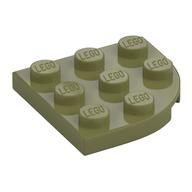 Plate Round Corner 3 x 3 (Olive Green)