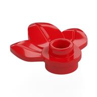 Plant, Plate 1 x 1 Round with 3 Leaves (Red)
