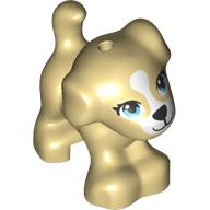 Animal, Dog, Small Standing with Medium Azure Eyes, White Face Print (Tan)
