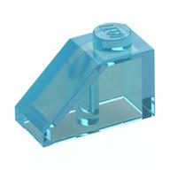 Brick Sloped 45° 2 x 1 with Bottom Pin (Trans-Light Blue)