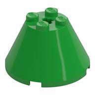 Cone 4 x 4 x 2, Axle Hole [Plain] (Bright Green)