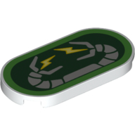 Tile Round 2 x 4 with Doc Ock Arms, Lightning Print (White)
