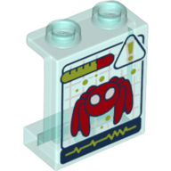 Panel 1 x 2 x 2 with Computer Screen, Red Spider Print (Trans-Light Blue)
