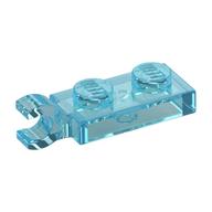Plate Special 1 x 2 with Clip Horizontal on End (Trans-Light Blue)