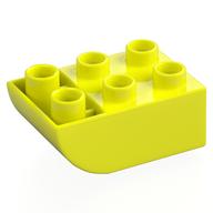 Duplo Brick 2 x 3 with Curved Bottom (Vibrant Yellow)
