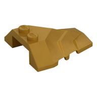 Brick Wedged, Sloped 4 x 4 Triple with 3 Ridges on Slope (Pearl Gold)