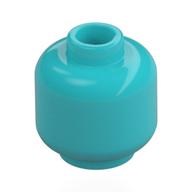 Minifig Head [Plain] [Hollow Stud] (Medium Azure)