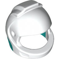 Helmet Space, Dark Turquoise Neck Pattern (White)