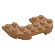 Plate Round Corners Double 4 x 6 with 2 x 2 Cutout and 2 x 6 Raised Studs (Medium Nougat)