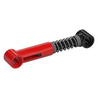 Technic Shock Absorber 6.5L with Hard Spring, Tight Coils at End, Black Rod [Complete Assembly] (Red)