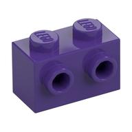 Brick Special 1 x 2 with 2 Studs on 1 Side (Dark Purple)