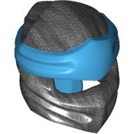 Wrap with Long Back Knot, Dark Azure Band Pattern (Pearl Titanium)