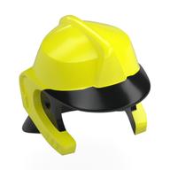 Helmet with Black Peak and Neck Protector Pattern (Vibrant Yellow)