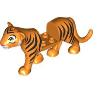Animal, Tiger with 2 x 2 Cut-Out with White Face, Black Tiger Stripes Print (Orange)