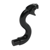 Animal, Snake Head with Open Mouth, Fangs and Curved Neck with Bar (Black)