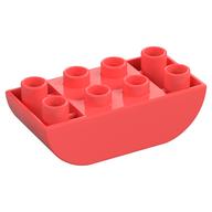 Duplo Brick 2 x 4 Curved Bottom (Coral)