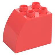 Duplo Brick 2 x 3 x 2 with Curved Top (Coral)