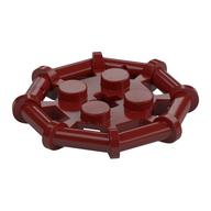 Plate Special 2 x 2 with Bar Frame Octagonal, Reinforced, Completely Round Studs (Dark Red)