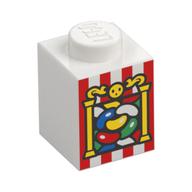 Brick 1 x 1 with Jelly Beans (Bertie Botts Beans) Print (White)