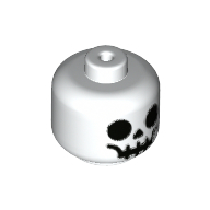 Minifig Head Baby / Toddler with Skeleton Face Print (White)