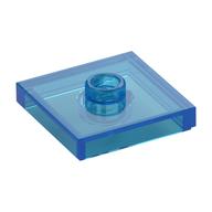 Plate Special 2 x 2 with Groove and Center Stud (Jumper) (Trans-Dark Blue)