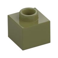 Plate 1 x 1 x 2/3 with Open Stud (Olive Green)