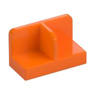 Panel 1 x 2 x 1 with Rounded Corners and Central Divider (Orange)