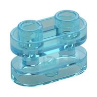Brick Special 1 x 2 Rounded with Center Bars (Trans-Light Blue)