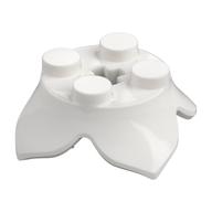 Plant, Leaves, Round 2 x 2 x 2/3 with + Axle Hole and 4 Leaf Extensions (White)