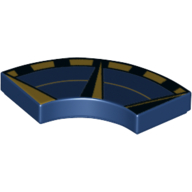 Tile 2 x 2 Curved, Macaroni with Dark Tan/Dark Blue Outer Compass Print (Dark Blue)