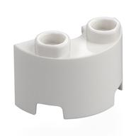 Brick Round, Half 1 x 2 (White)