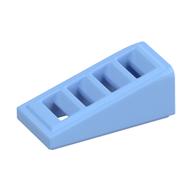 Brick Sloped 18° 2 x 1 x 2/3 with 4 Slots / Grate (Bright Light Blue)