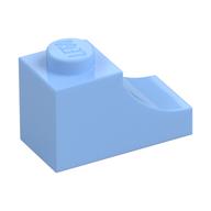 Brick Curved 2 x 1 with Inverted Cutout (Bright Light Blue)