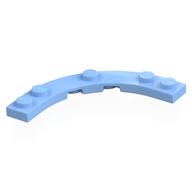 Plate Round Corner 5 x 5 with 4 x 4 Round Cutout (Bright Light Blue)