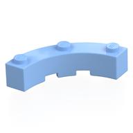 Brick Round Corner 4 x 4 Macaroni Wide with 3 Studs (Bright Light Blue)