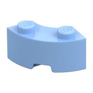 Brick Round Corner 2 x 2 Macaroni with Stud Notch and Reinforced Underside [New Style] (Bright Light Blue)