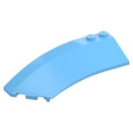 Brick Wedged, Curved 8 x 3 x 2 Open Left (Bright Light Blue)