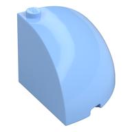 Brick Round Corner 4 x 4 x 3 Quarter Dome Top (Bright Light Blue)