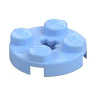 Plate Round 2 x 2 with Axle Hole Type 1 (+ Opening) (Bright Light Blue)