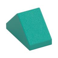Brick Sloped 45° 2 x 1 Double with Inside Stud Holder (Dark Turquoise)