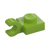 Plate Special 1 x 1 with Clip Horizontal [Thick Open O Clip] (Lime)