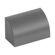 Brick Curved 1 x 2 x 1 No Studs (Metallic Silver)