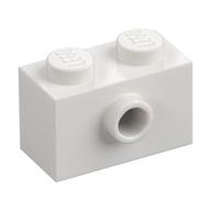 Brick Special 1 x 2 with 1 Center Stud on 1 Side, Bottom Stud Holder (White)