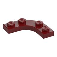 Plate Round Corner 3 x 3 with 2 x 2 Round Cutout (Dark Red)