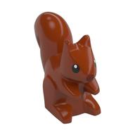 Animal, Squirrel, Standing, Black Eyes and Reddish Brown Nose Print (Dark Orange)