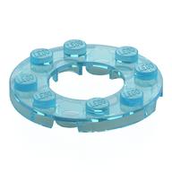Plate Round 4 x 4 with 2 x 2 Round Opening (Trans-Light Blue)