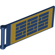 Flag 7 x 3 with Rod with Gold Solar Panel Print (Dark Blue)