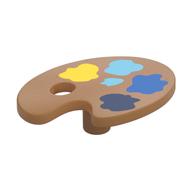 Equipment Paint Palette with Yellow, Azure, Blue, Dark Blue Paint Spots Print (Medium Nougat)