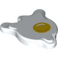 Tile Special, Splat with Rounded Sides, Fried Egg Print (White)